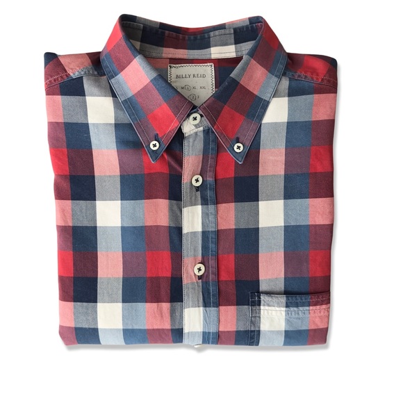 Billy Reid Buffalo Check Oxford Shirt Made in Italy - Picture 6 of 13